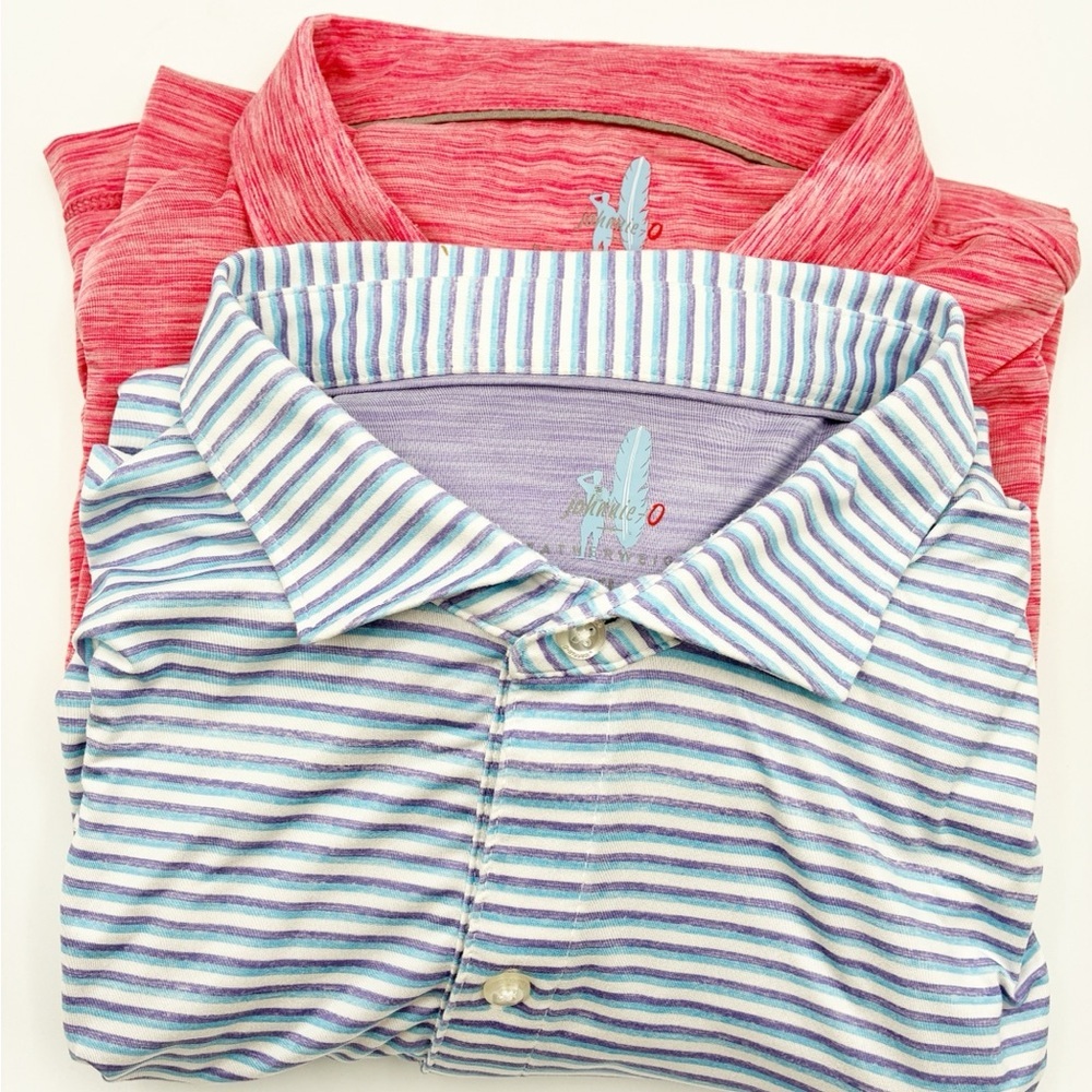 Johnnie-O Featherweight Polo Shirt Lot of 2 Golf Performance Short Sleeve